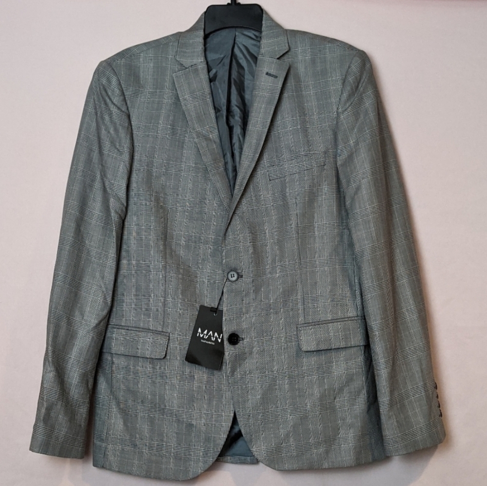 Boohoo Man Gray Skinny Fit Suit Jacket size  40